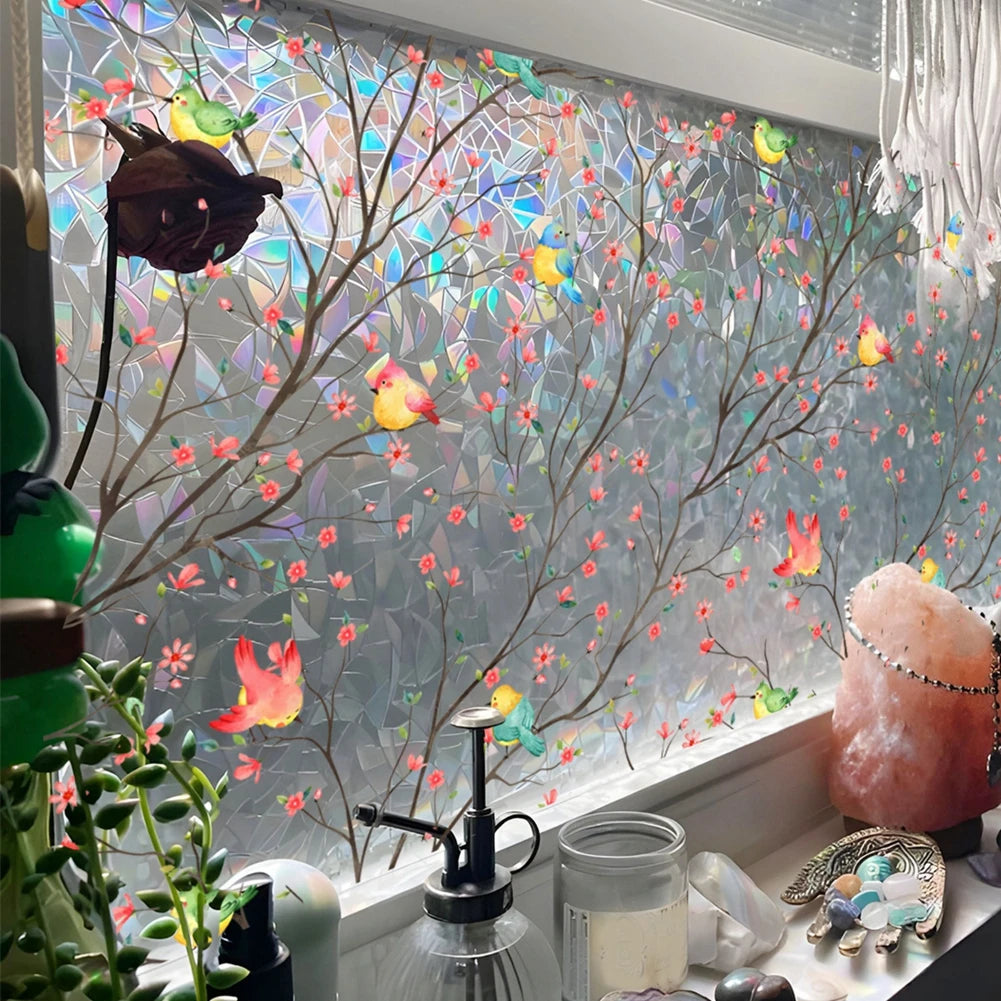 Vine Leaf Window Film Static Cling Decor For Glass Privacy