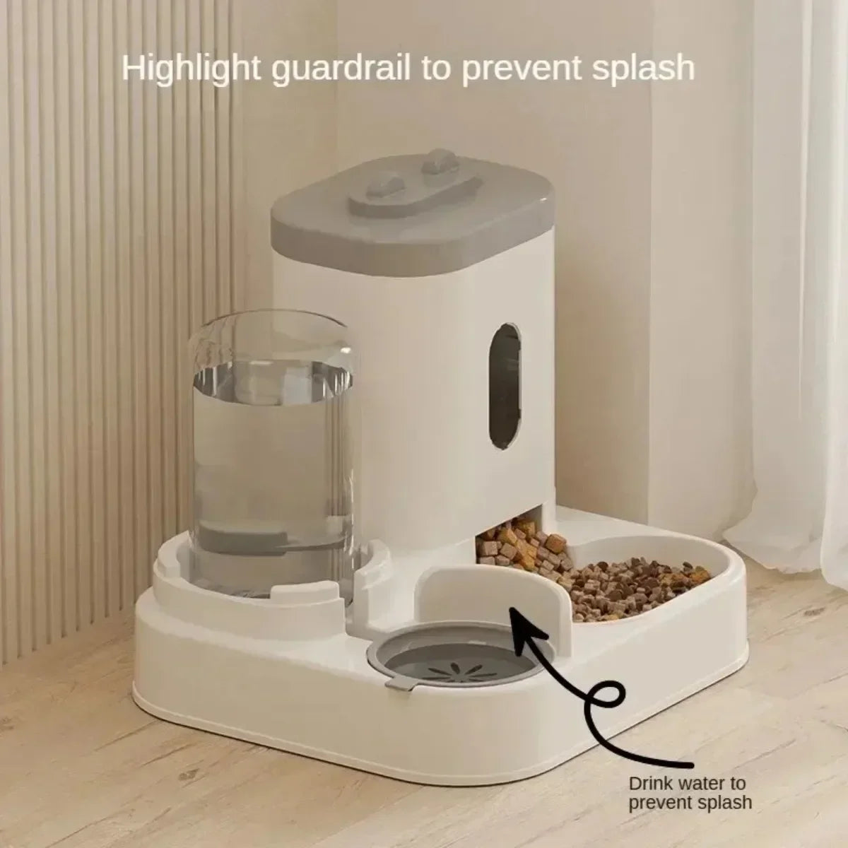 Automatic Pet Feeder With Water Fountain For Cats And Dogs Large Capacity