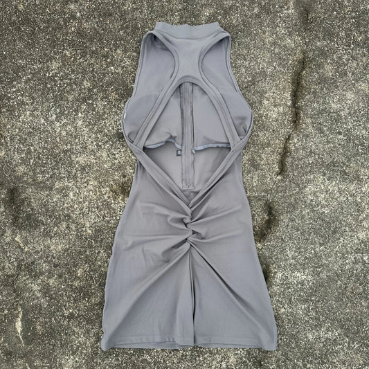 Women's Scrunch Back Waist Jumpsuit Set With Zipper