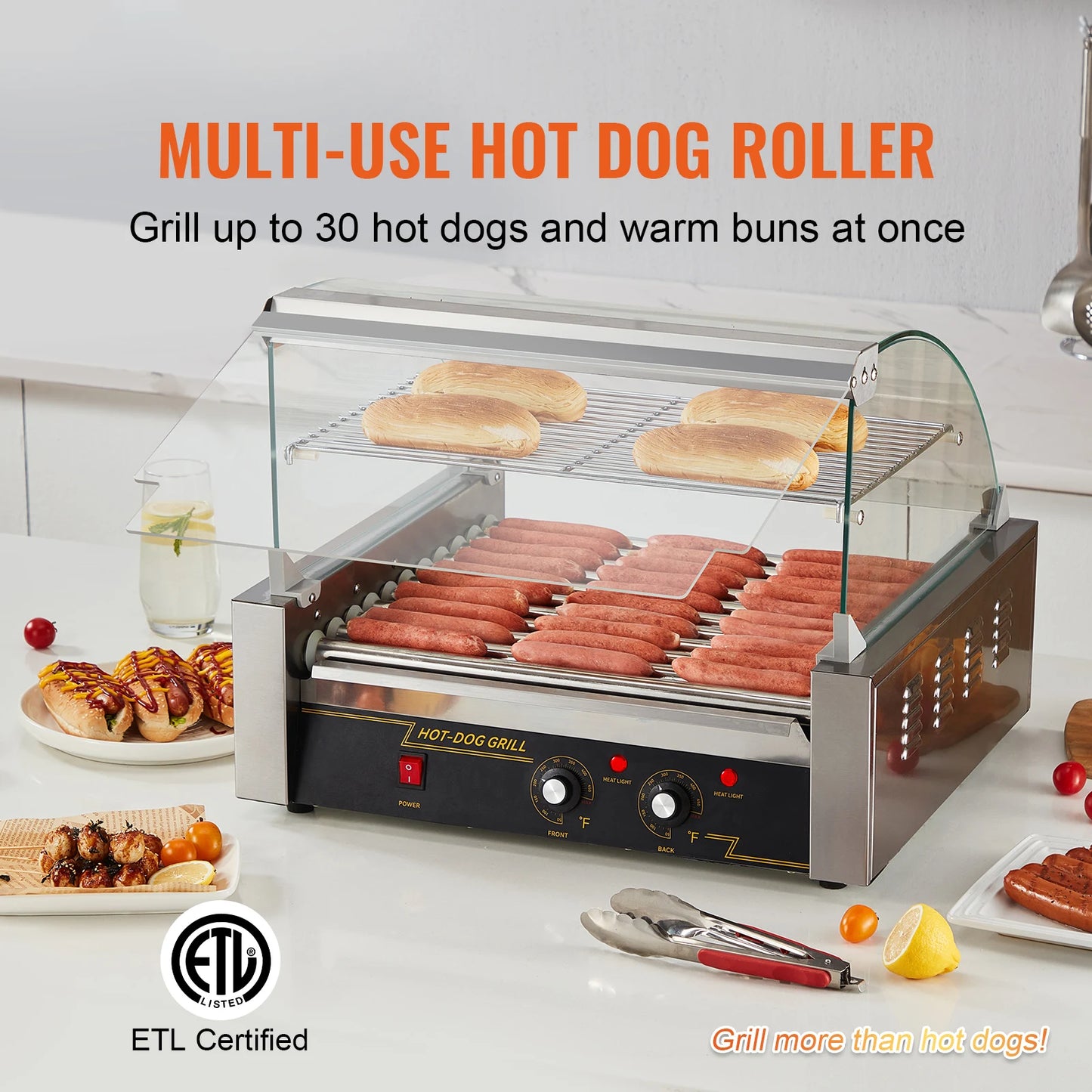 SucceBuy Hot Dog Roller Machine 5/7/11 Rods Sausage Grill