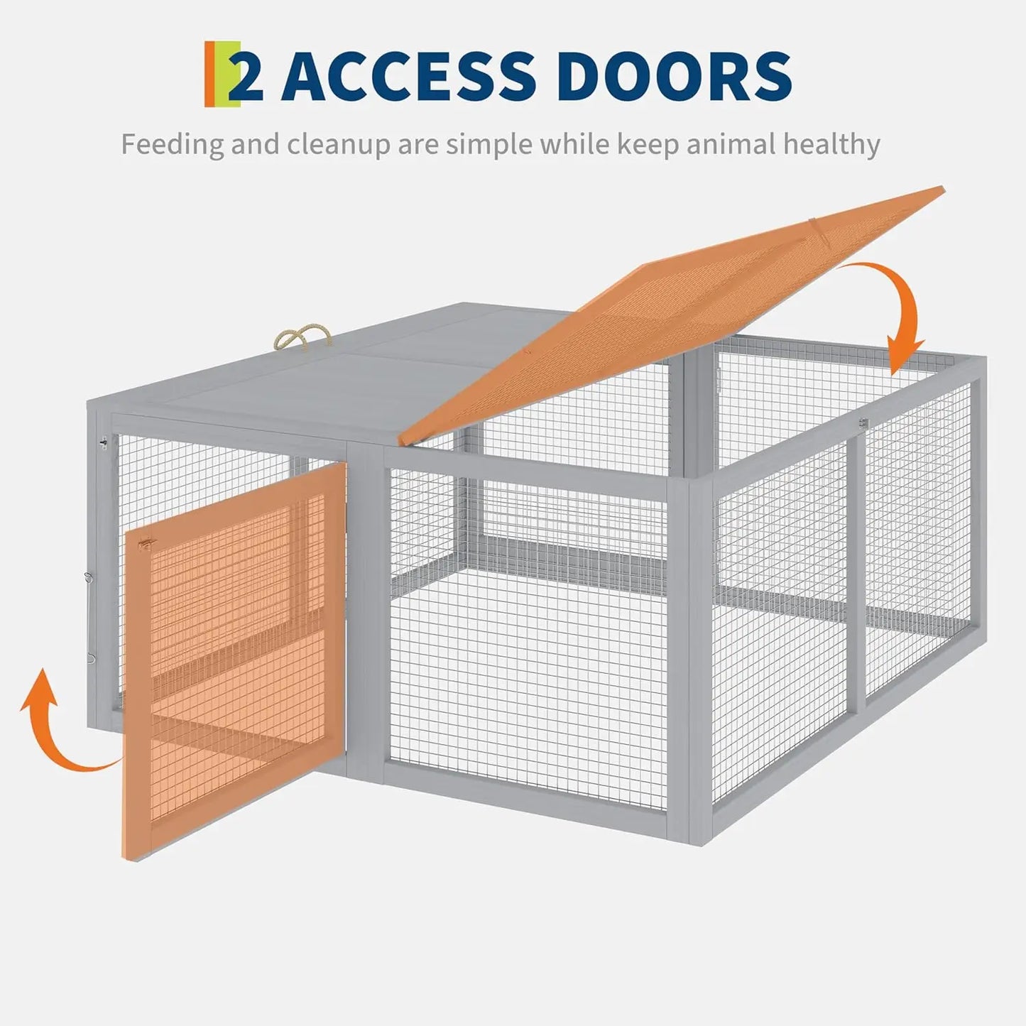 HiMISS Portable Wooden Chicken Coop And Rabbit Hutch For Outdoors
