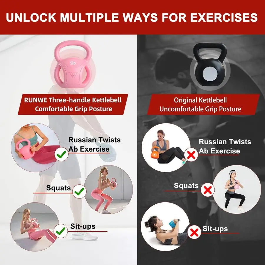 Handle Kettlebells for Women Exercise and Core Training