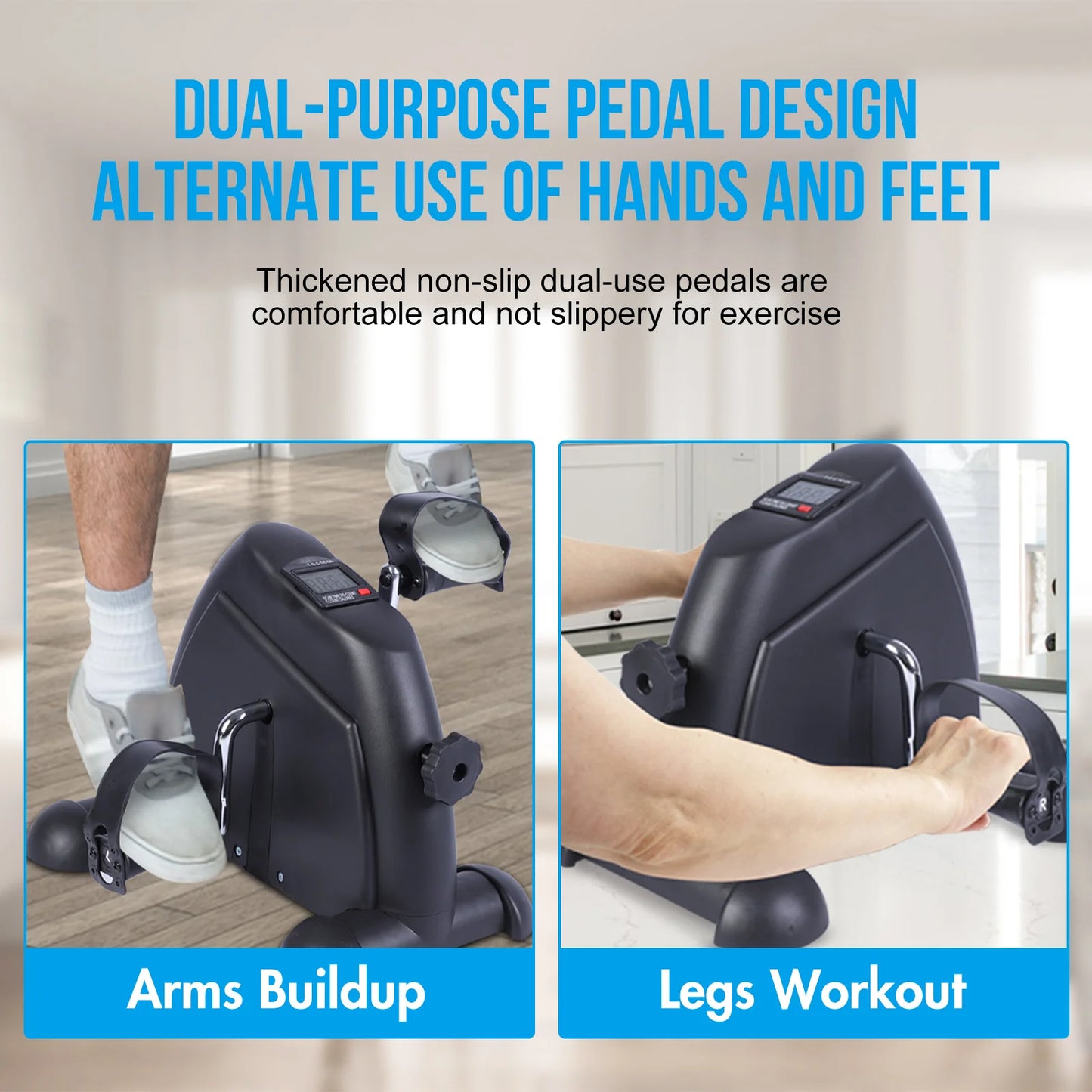 Under Desk Pedal Exerciser Mini Exercise Bike With LCD
