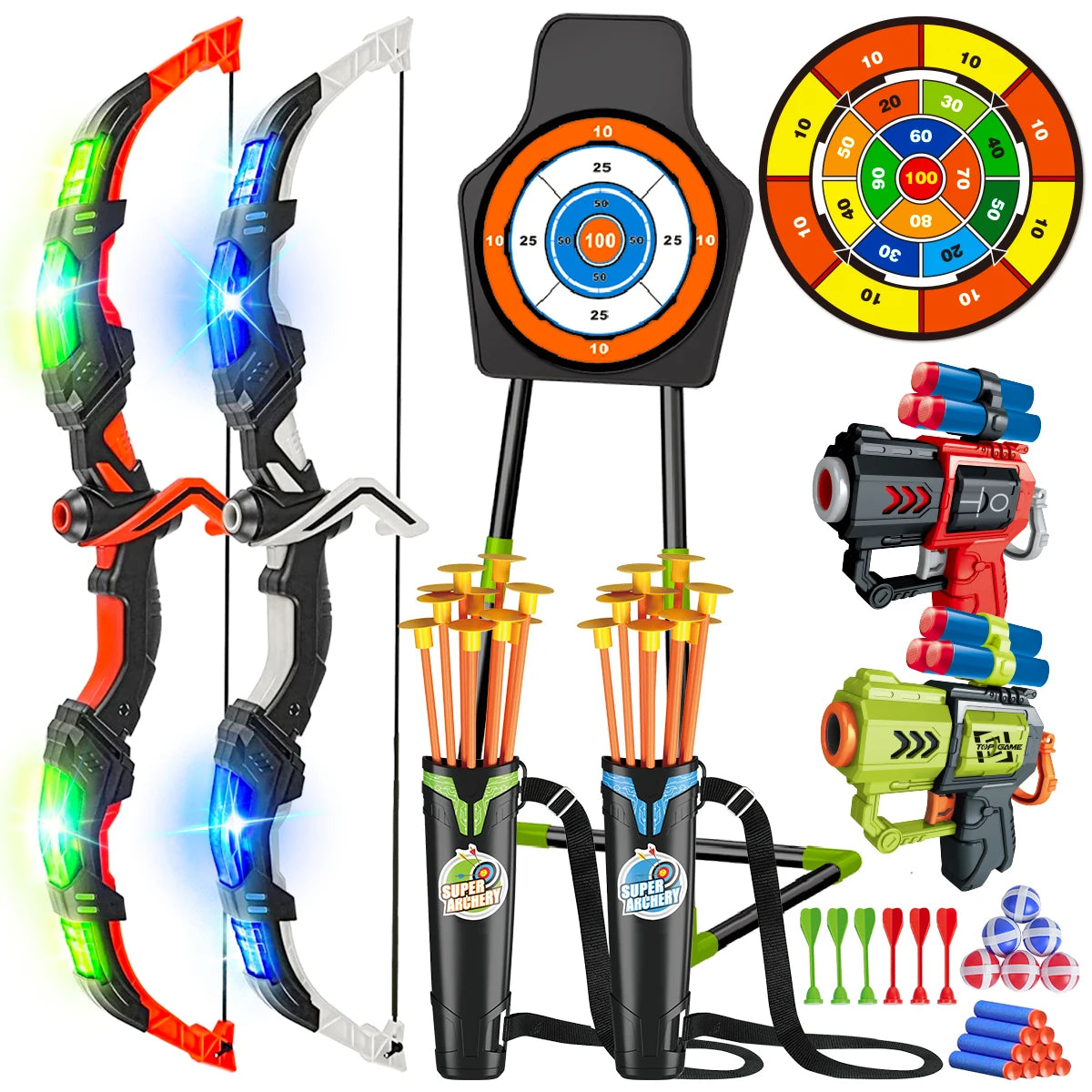 VATOS Bow Arrow Gun Toy Set For Kids Archery Target
