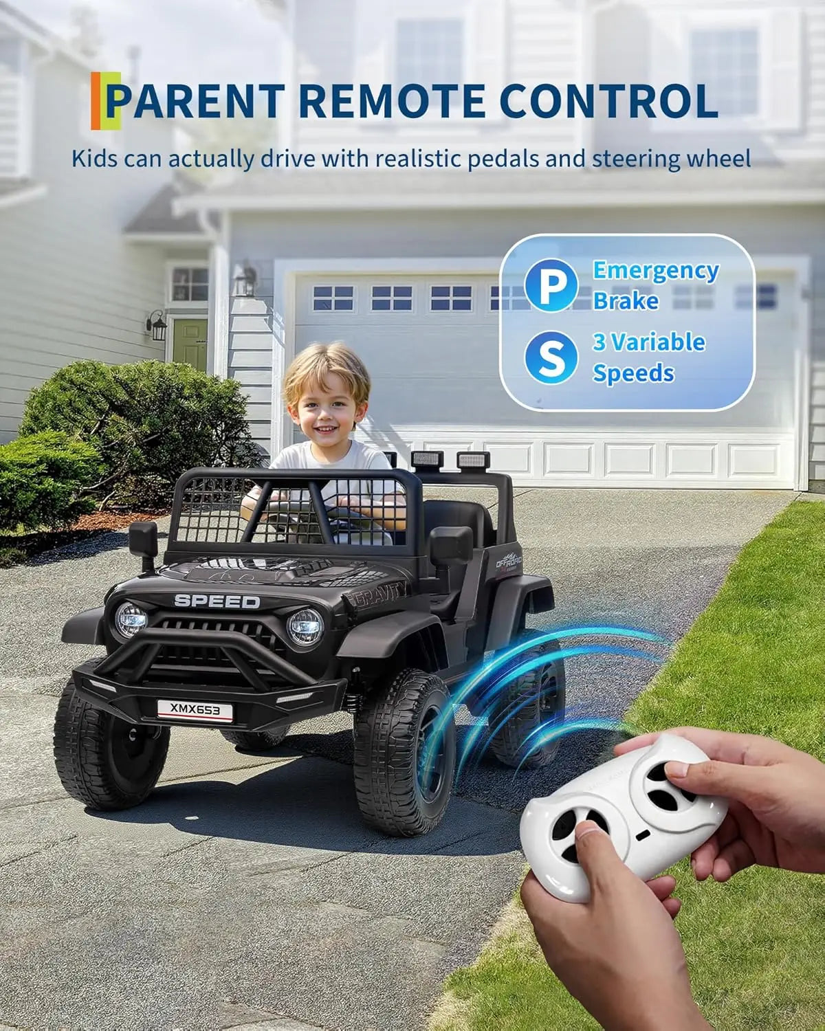 HiMISS Electric Kids Ride On Car With Remote Control Bluetooth