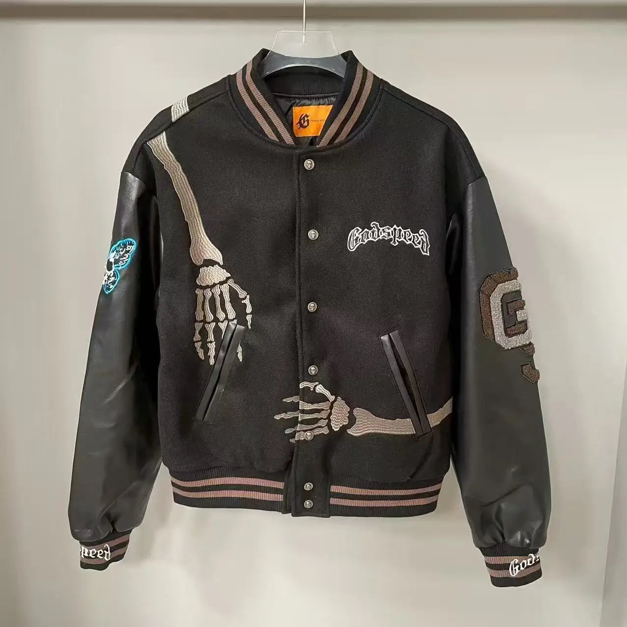 Mens Autumn Winter American Baseball Jacket Embroidered Outerwear