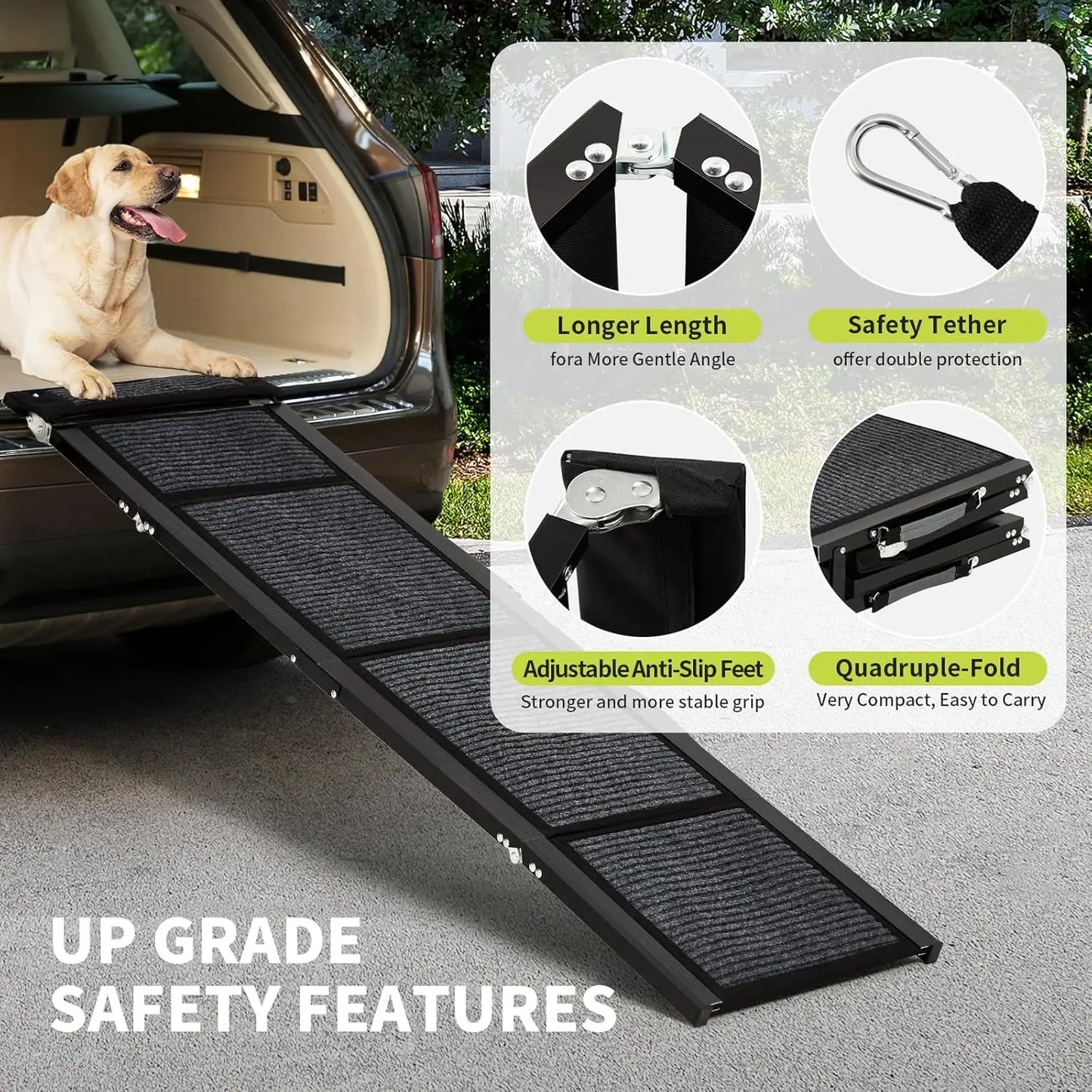 HiMISSDog Upgraded Dog Ramp For Cars With Non Slip Surface