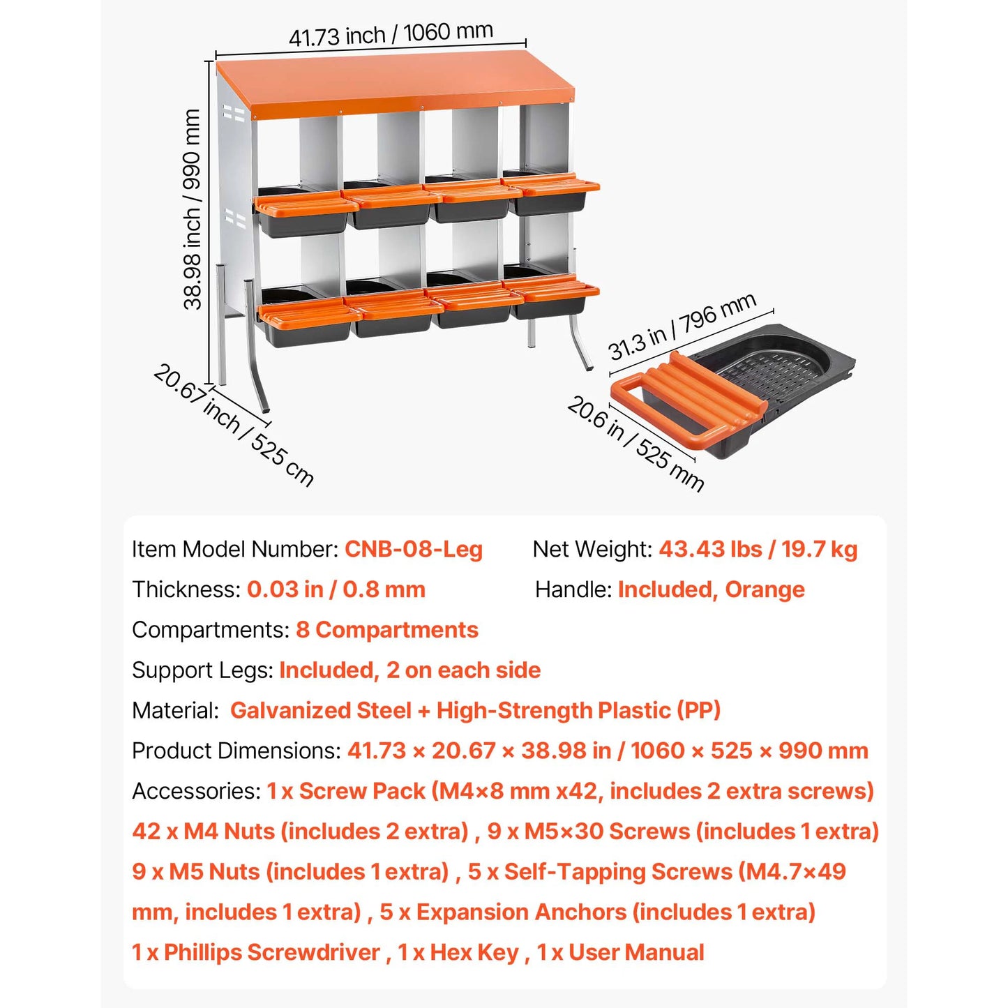 SucceBuy Metal Chicken Nesting Boxes With Protective Rollout Lids