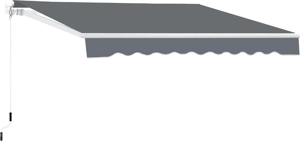 NONECN Manual Retractable Outdoor Patio Awning With Canopy
