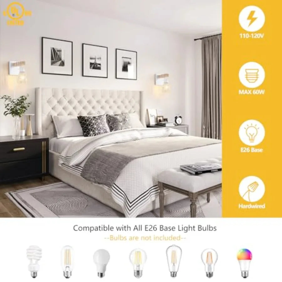 Plug In Wall Sconces Set Of Two Modern Wood Luminaires