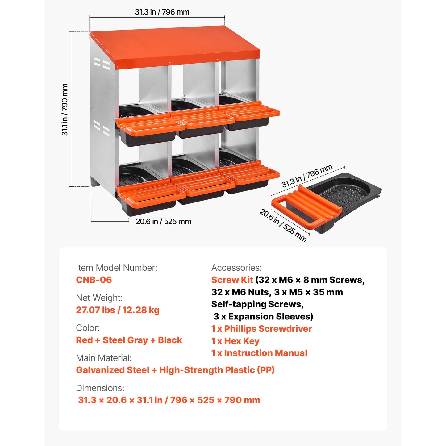 SucceBuy Metal Chicken Nesting Boxes With Protective Rollout Lids