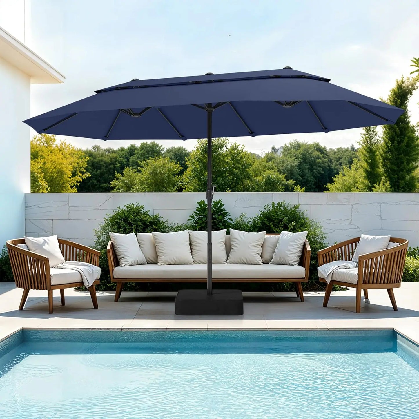 Large Patio Umbrella With Base Included And Stand All Weather