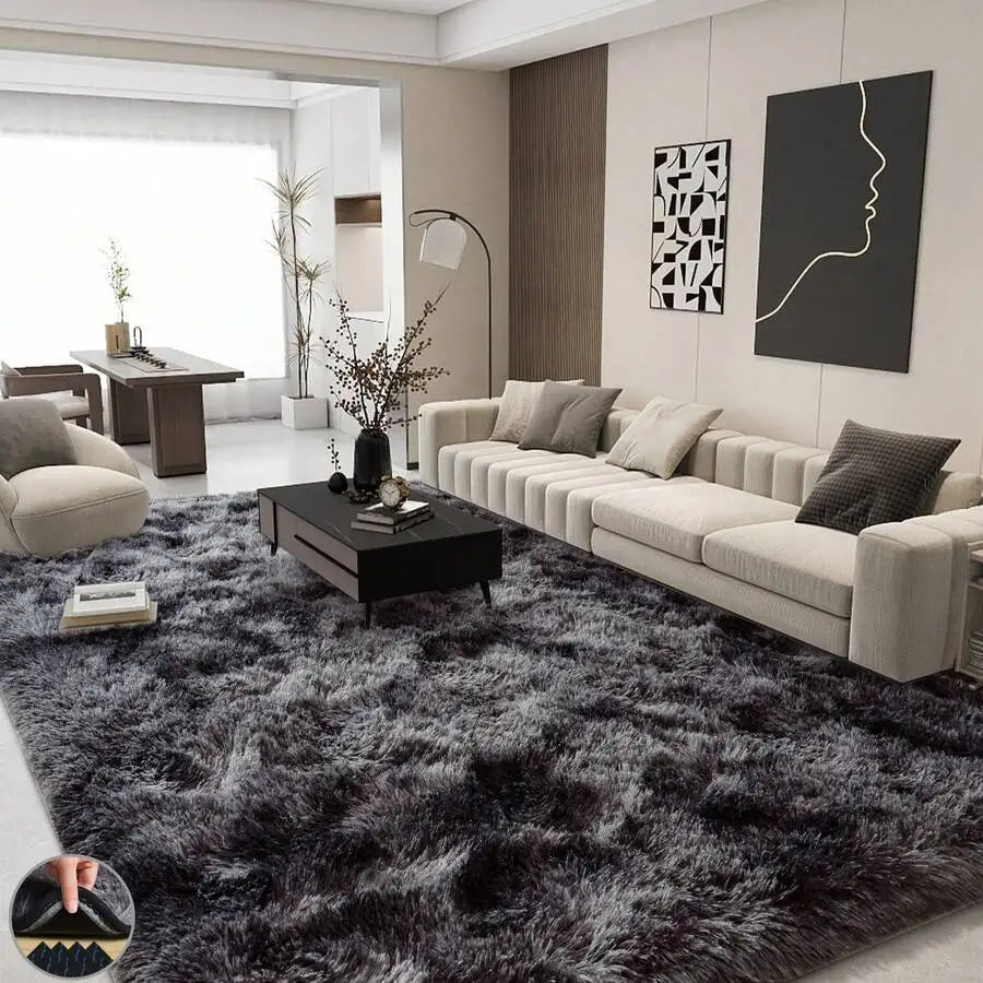 Indoor Soft Shag Plush Acrylic Rug For Bedroom Living Room