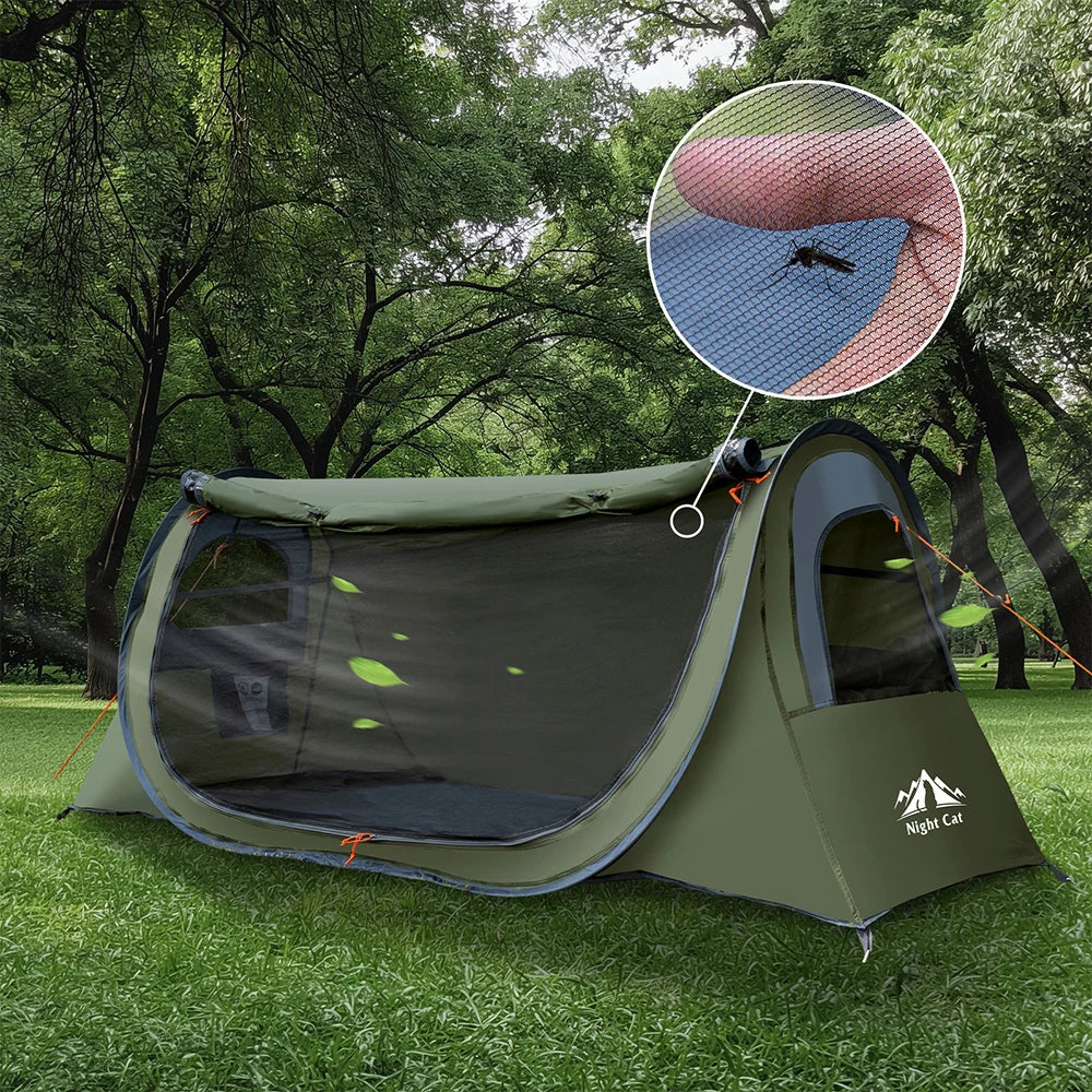 Night Cat Pop Up Camping Tent Waterproof Instant Setup