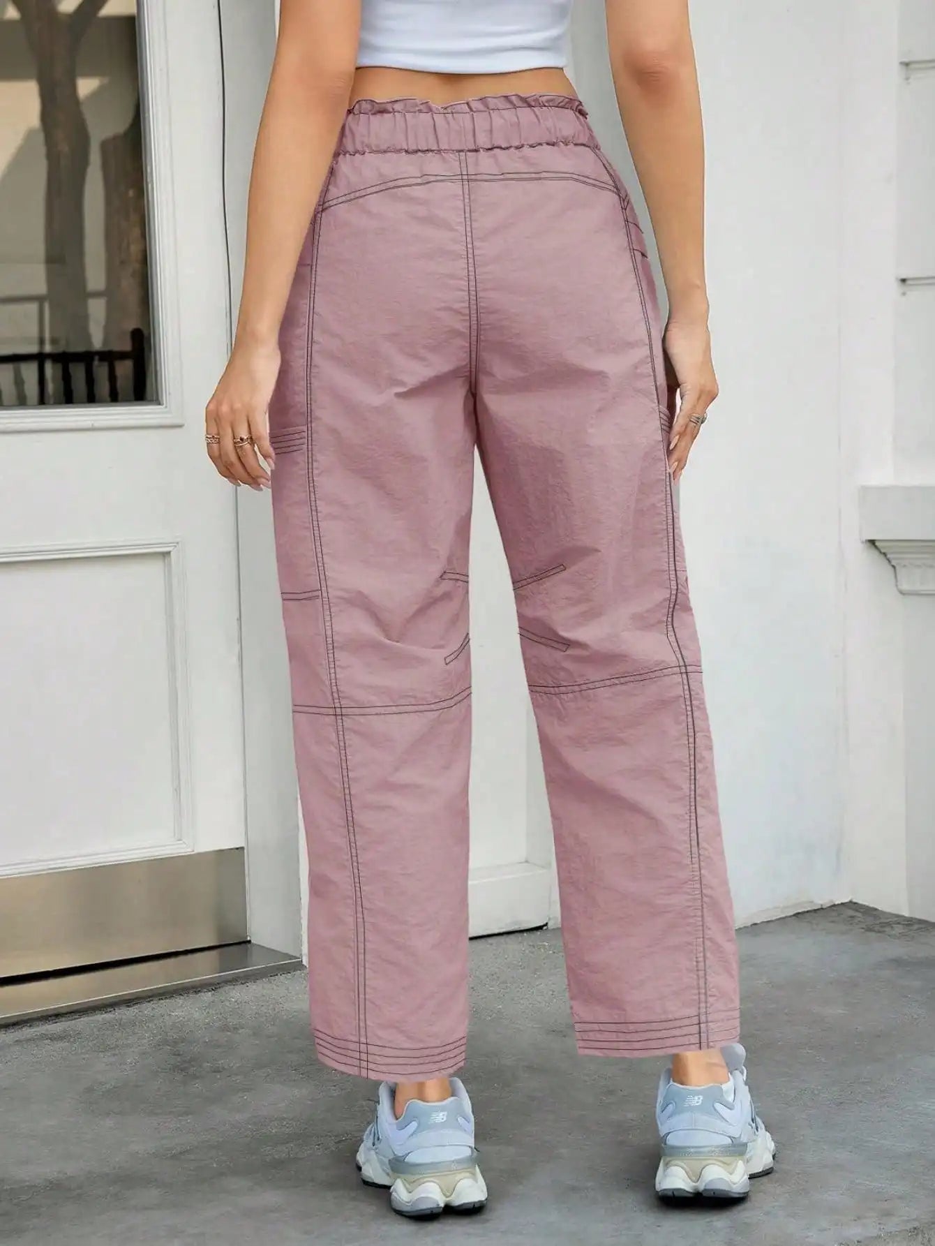 Fisoew Women's Baggy Cargo Joggers With Pockets For Casual Streetwear
