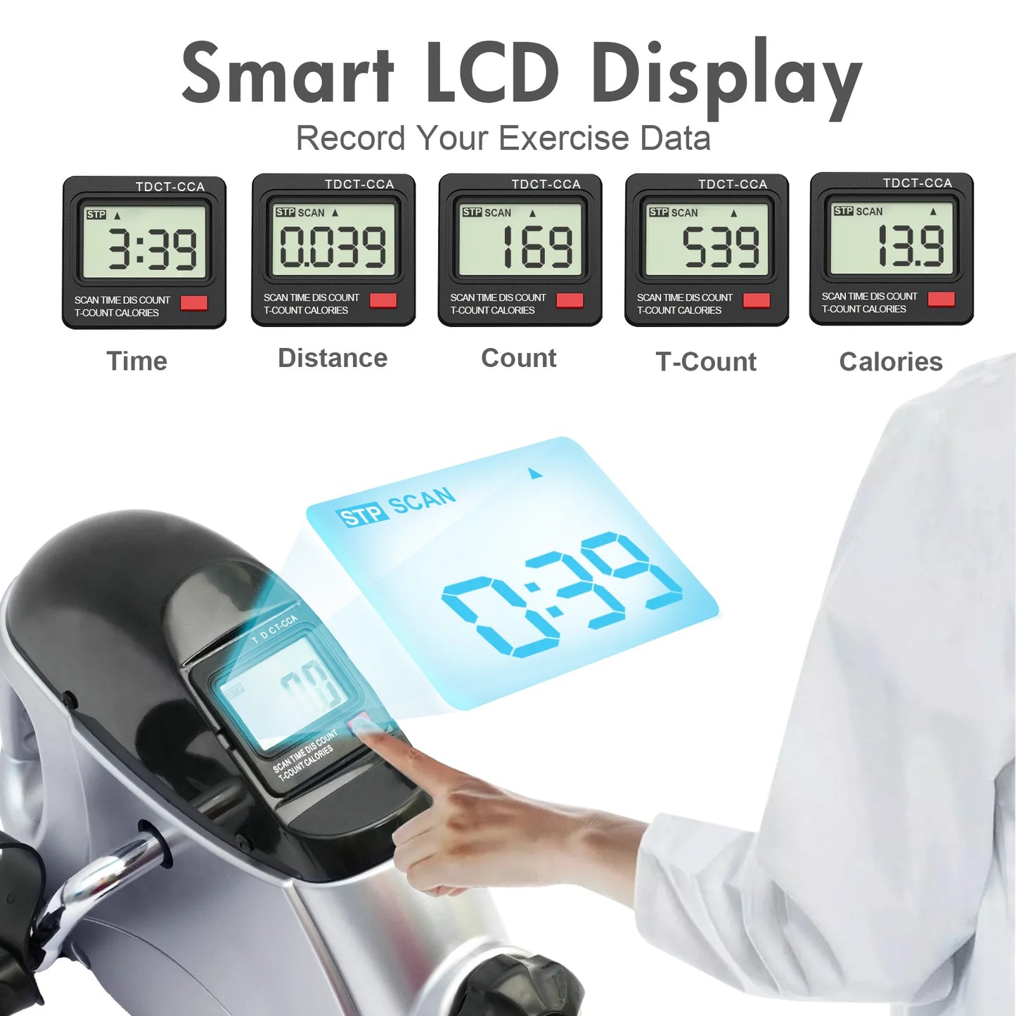 Under Desk Pedal Exerciser Mini Exercise Bike With LCD