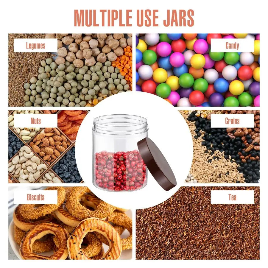 Plastic Jars With Lids 50 Pcs Reusable Storage Containers