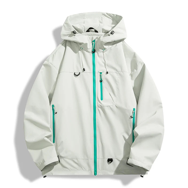 Unisex Waterproof Hiking Jacket Windbreaker Hooded Coat
