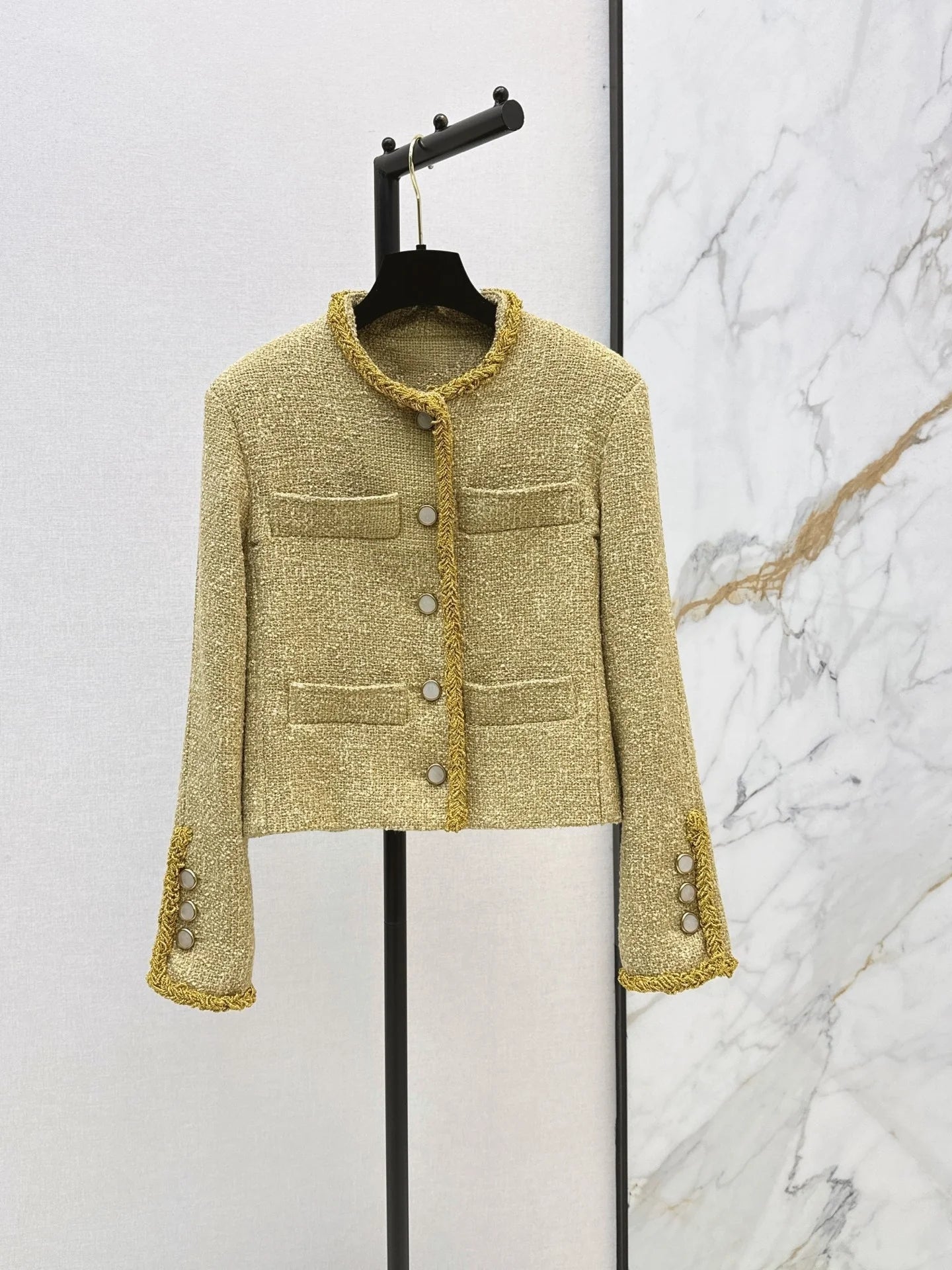 Women Stand Collar Button Jacket Elegant Autumn Winter Outerwear