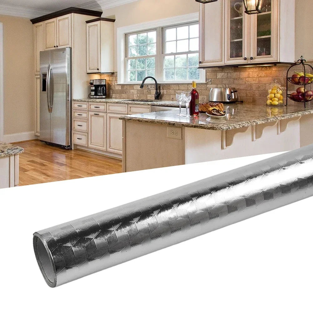 Aluminum Foil Kitchen Stickers Oilproof Self Adhesive For Cabinets