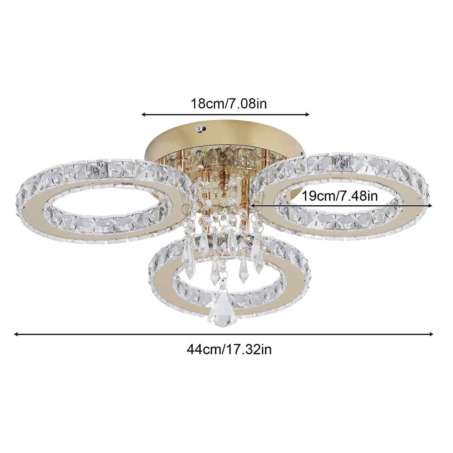 VETRULUS Led Crystal Chandelier Ceiling Light For Living Room