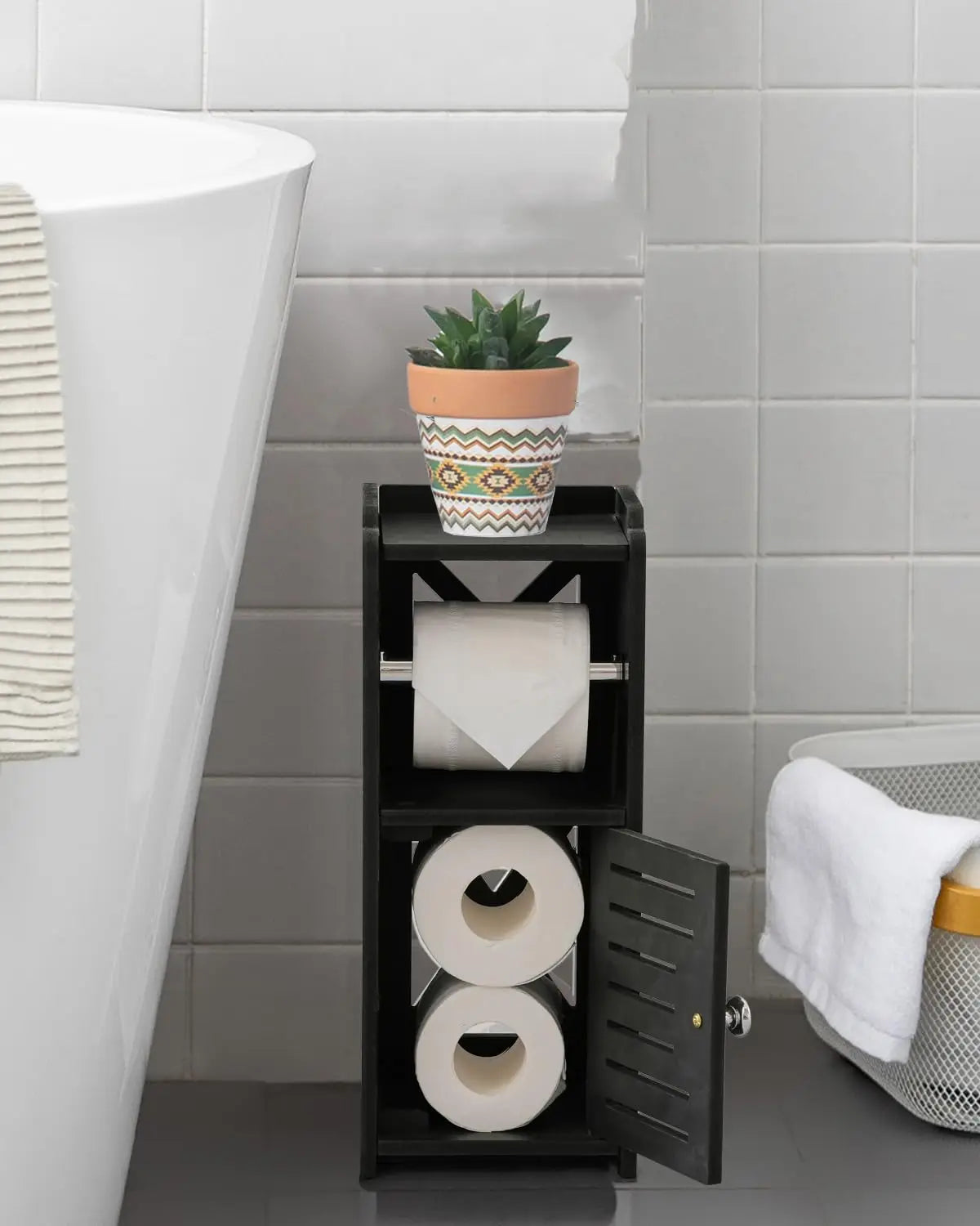 XIUWO Free Standing Toilet Paper Holder Stand
