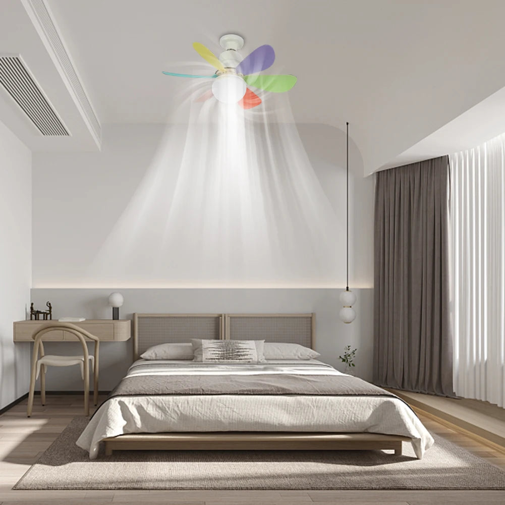 Ceiling Fan With Light And Remote Adjustable Speed For Home Office