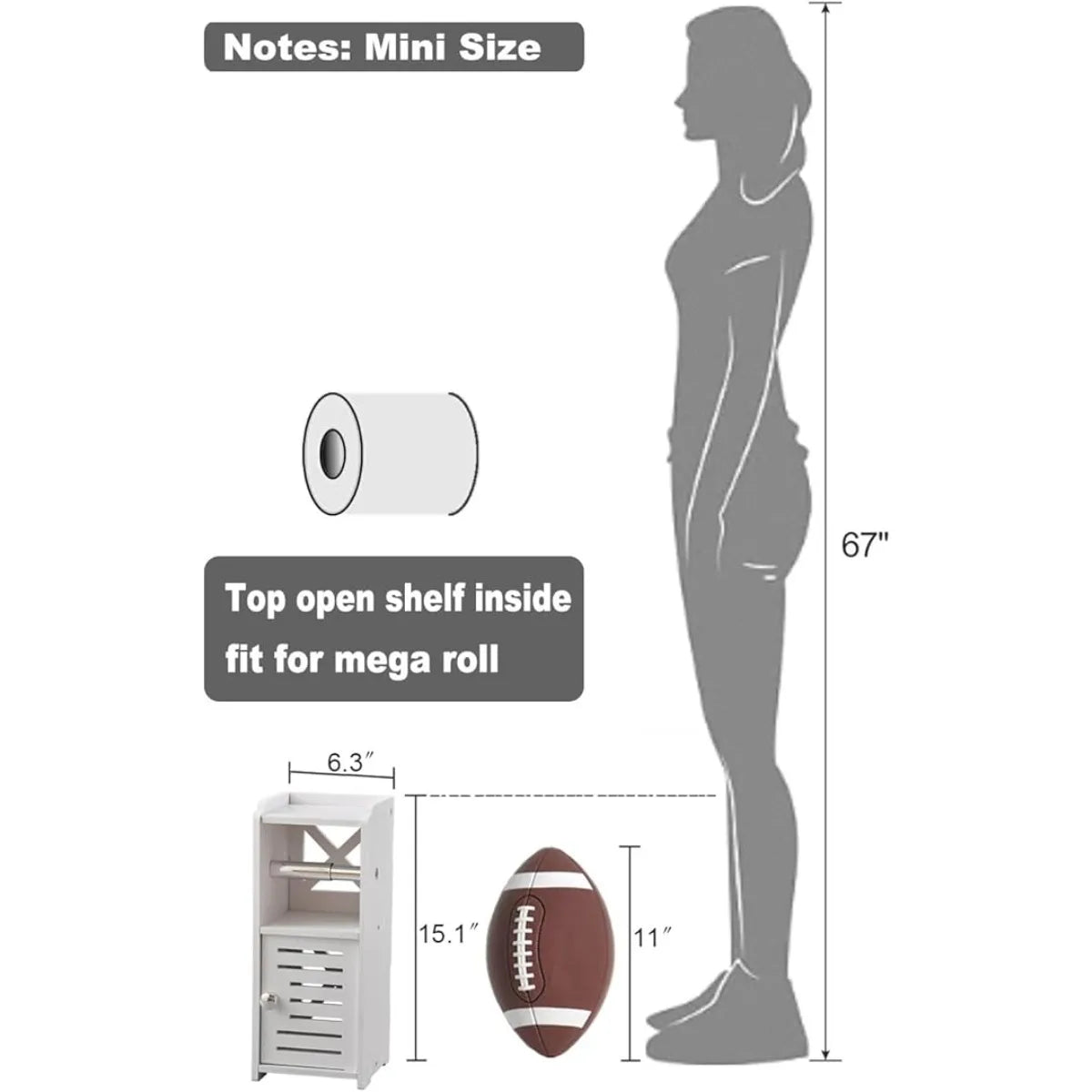 XIUWO Free Standing Toilet Paper Holder Stand