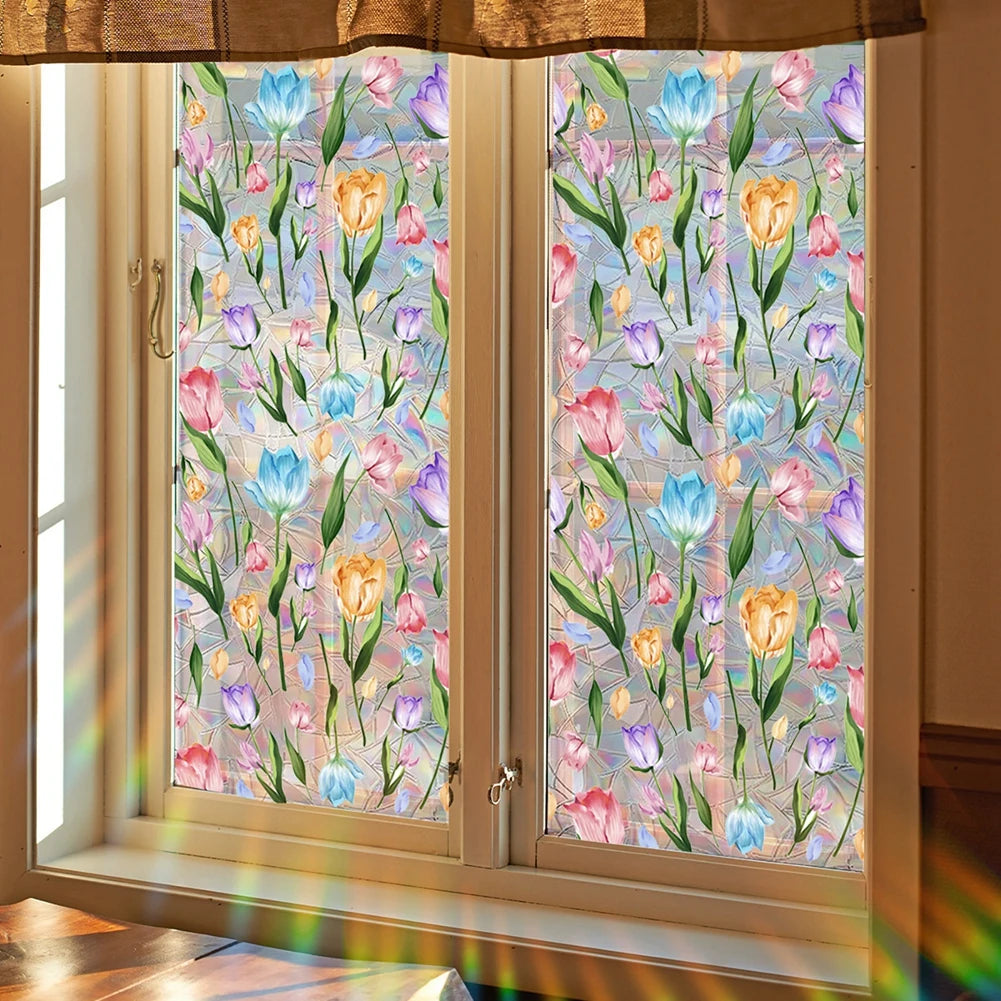 Vine Leaf Window Film Static Cling Decor For Glass Privacy