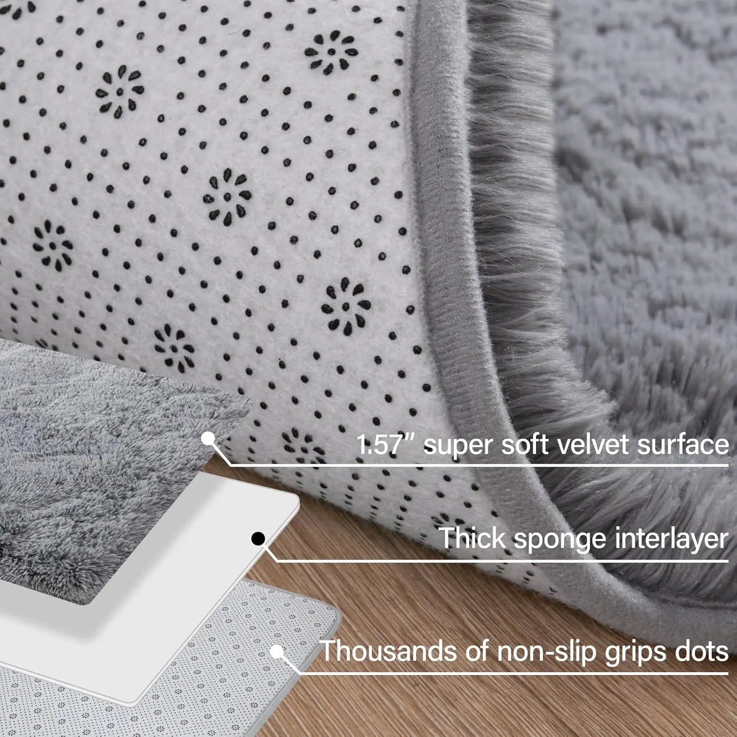 Soft Modern Indoor Shag Rug For Living Room And Bedroom