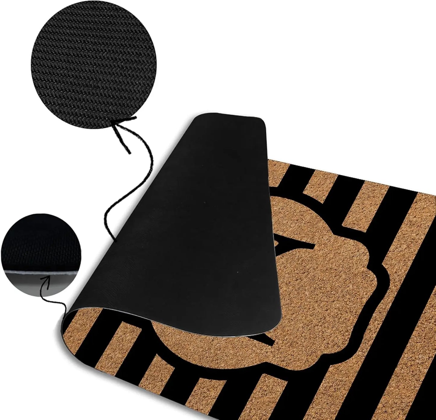 Personalized Striped Initial Doormat With Durable Rubber Base