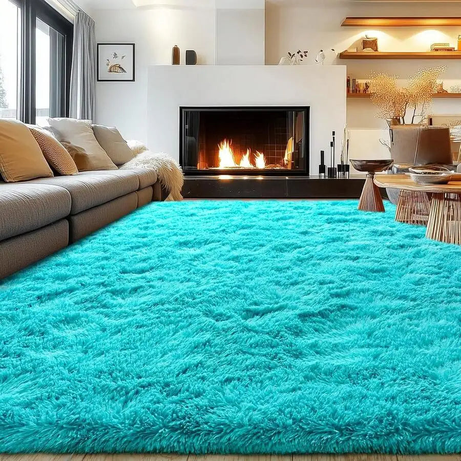 Indoor Soft Shag Plush Acrylic Rug For Bedroom Living Room
