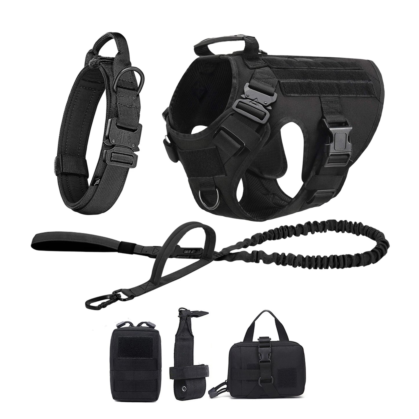 Padded Tactical Dog Harness With Molle Loops And Quick Release