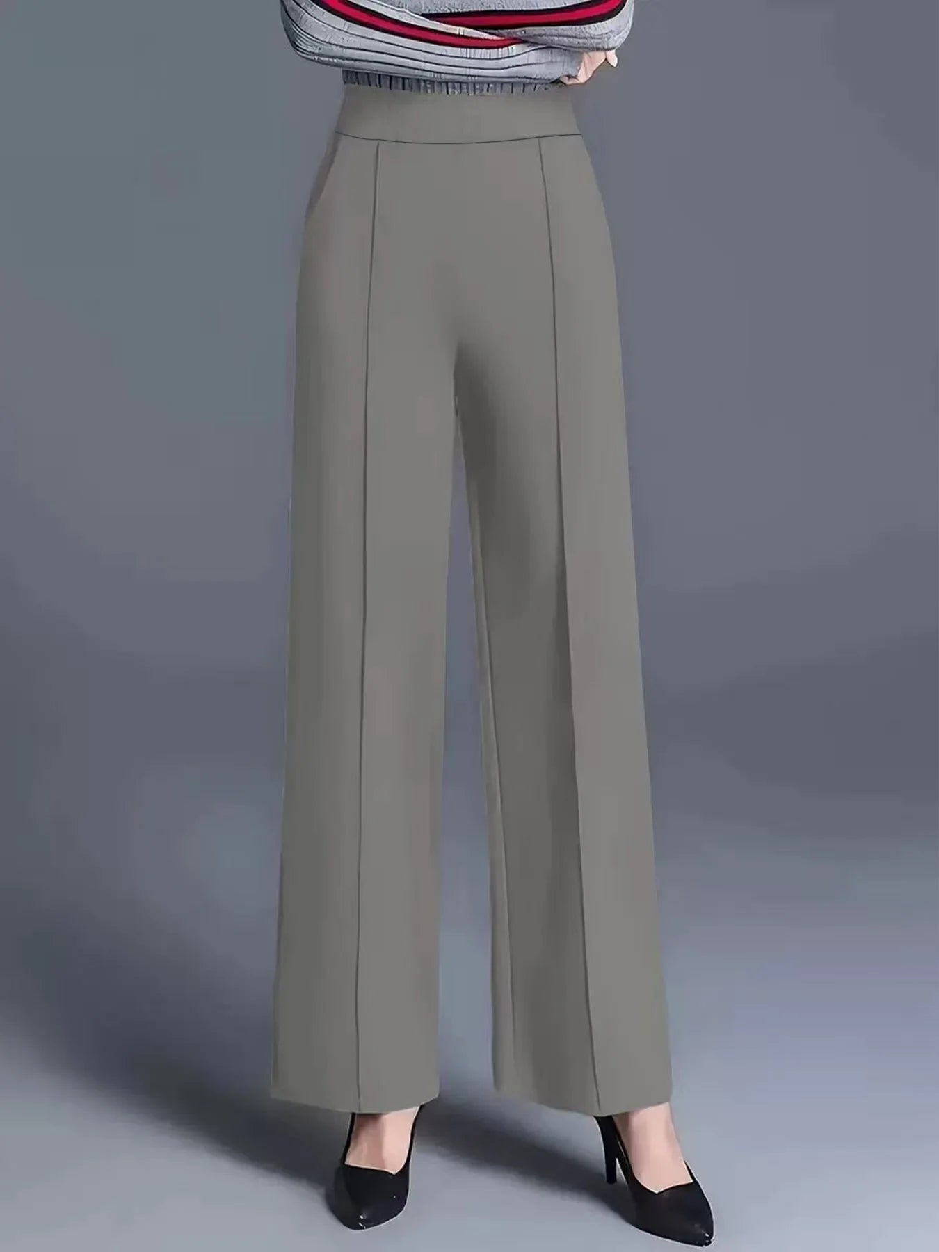 Women Wide Leg High Waist Pants With Pockets For Everyday