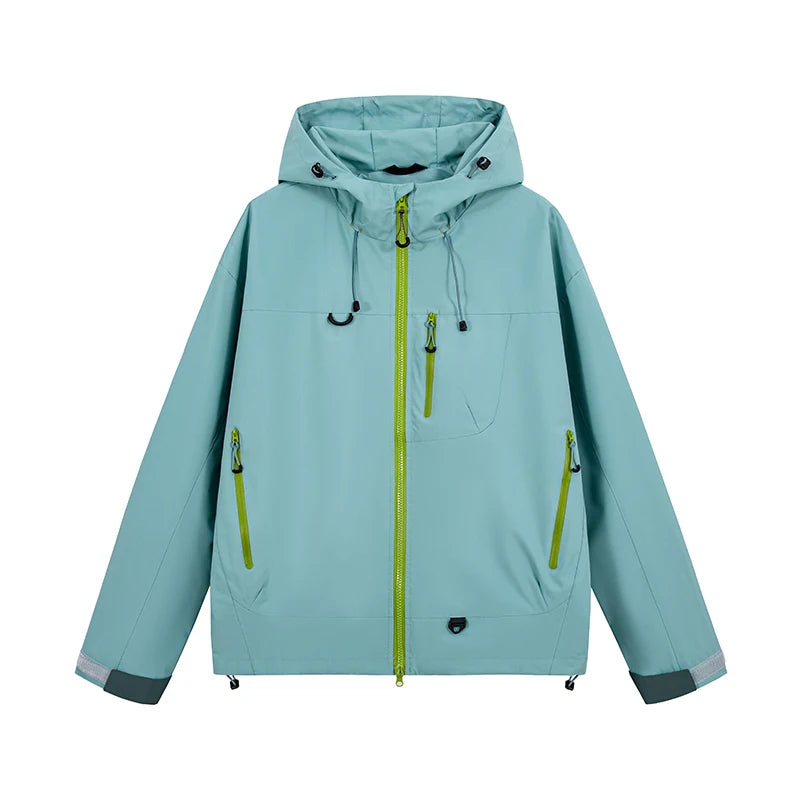 Unisex Waterproof Hiking Jacket Windbreaker Hooded Coat