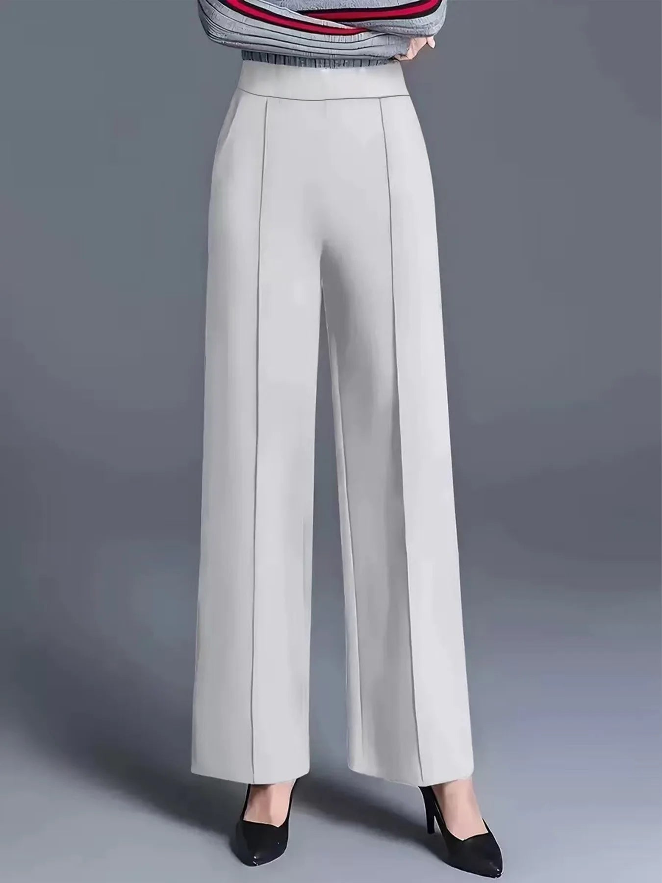 Women Wide Leg High Waist Pants With Pockets For Everyday