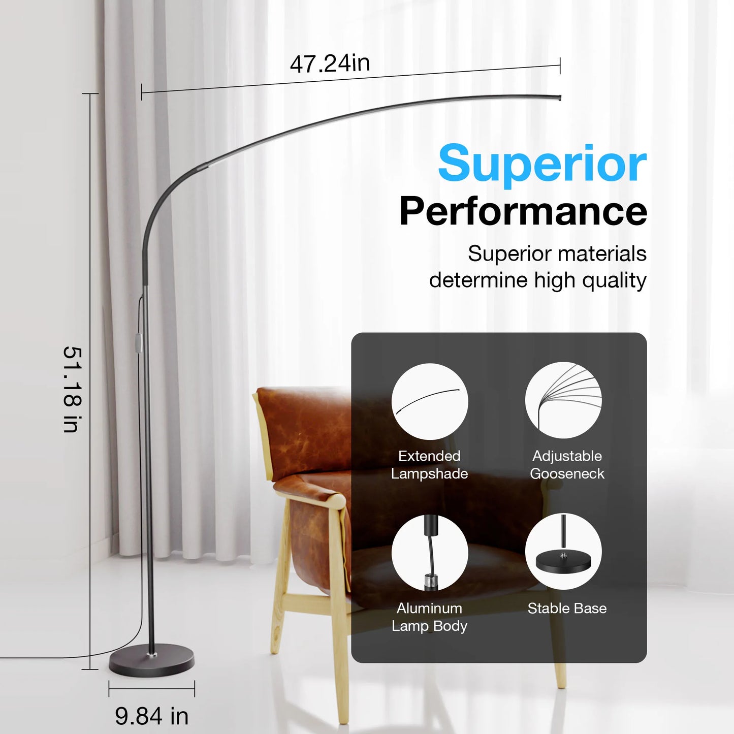 Dimmable Floor Lamp With Three Temperature Settings