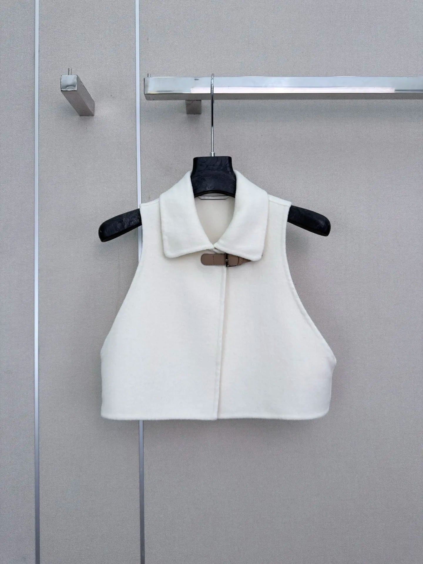 Women's Wool Long Sleeve V-Neck Single Breasted Vest Jacket