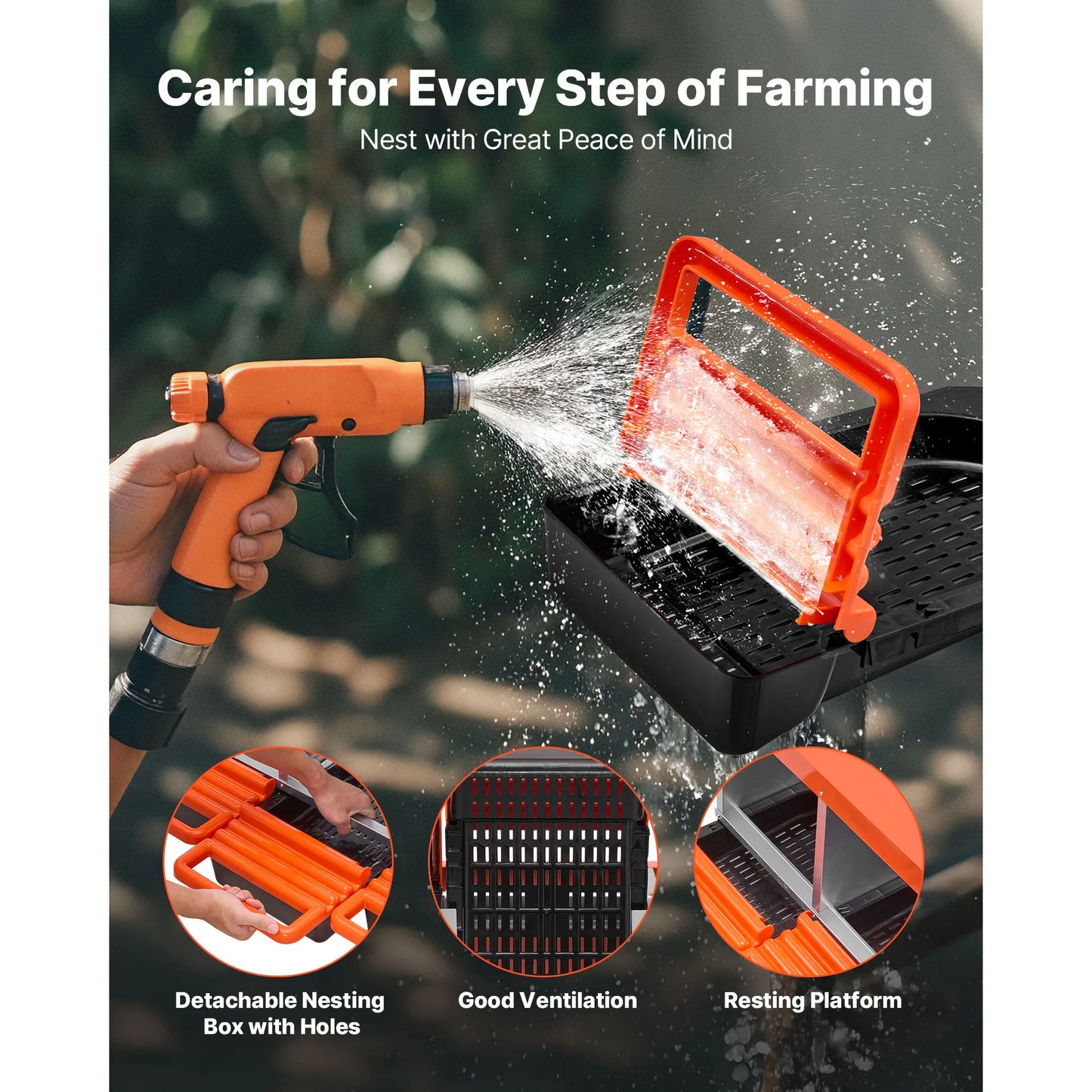SucceBuy Metal Chicken Nesting Boxes With Protective Rollout Lids