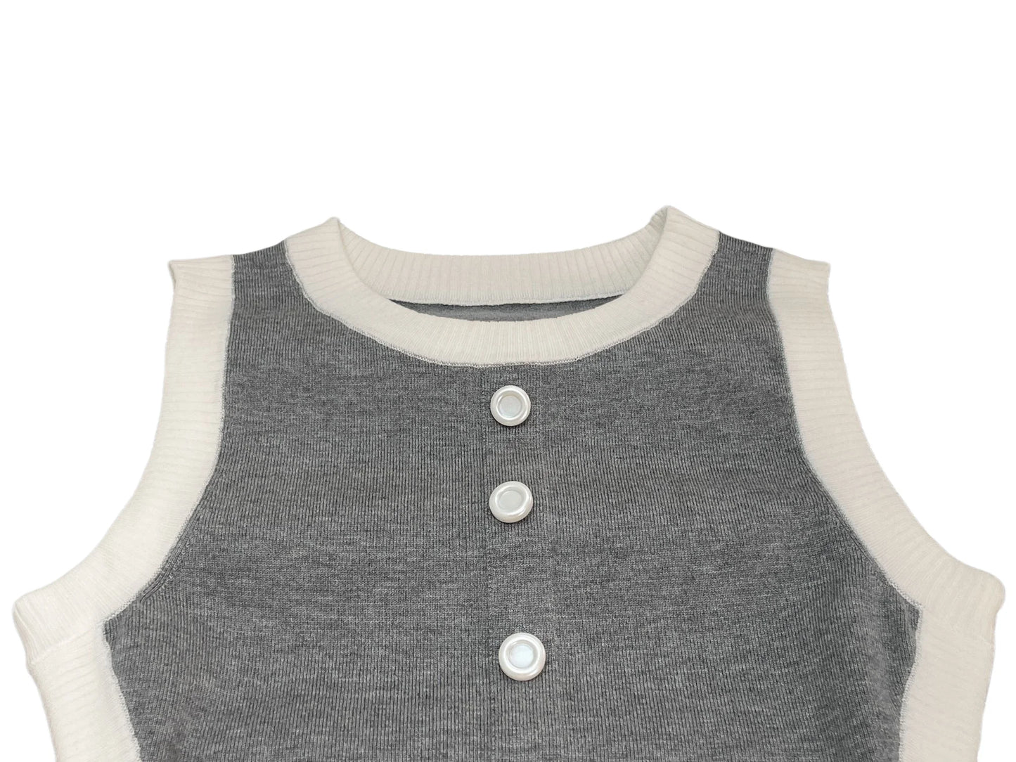 Women's Casual Knitted Sleeveless Round Neck Slim Fit Dress