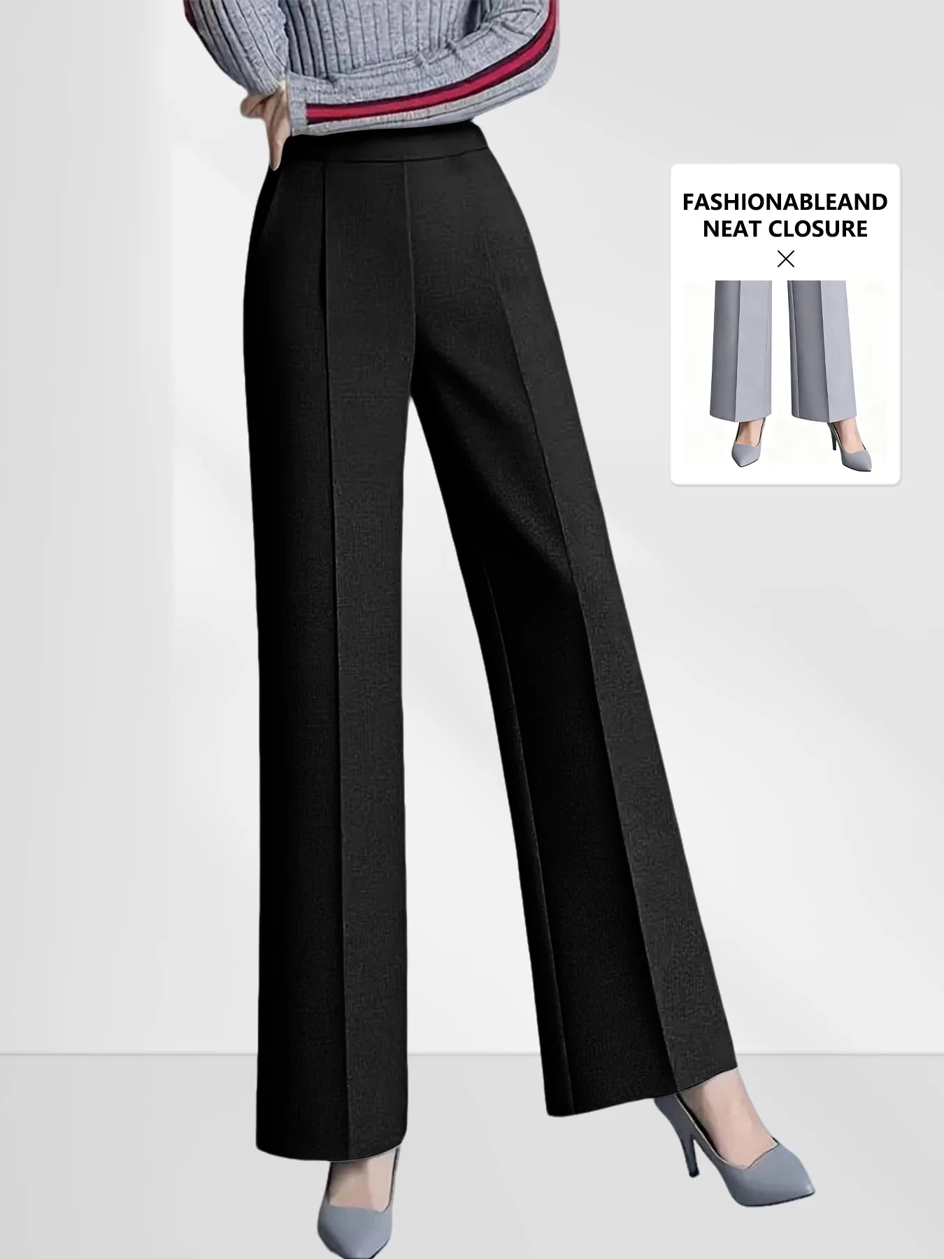 Women Wide Leg High Waist Pants With Pockets For Everyday
