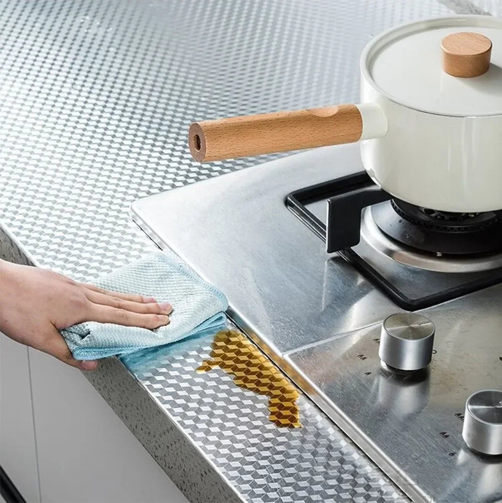 Aluminum Foil Kitchen Stickers Oilproof Self Adhesive For Cabinets
