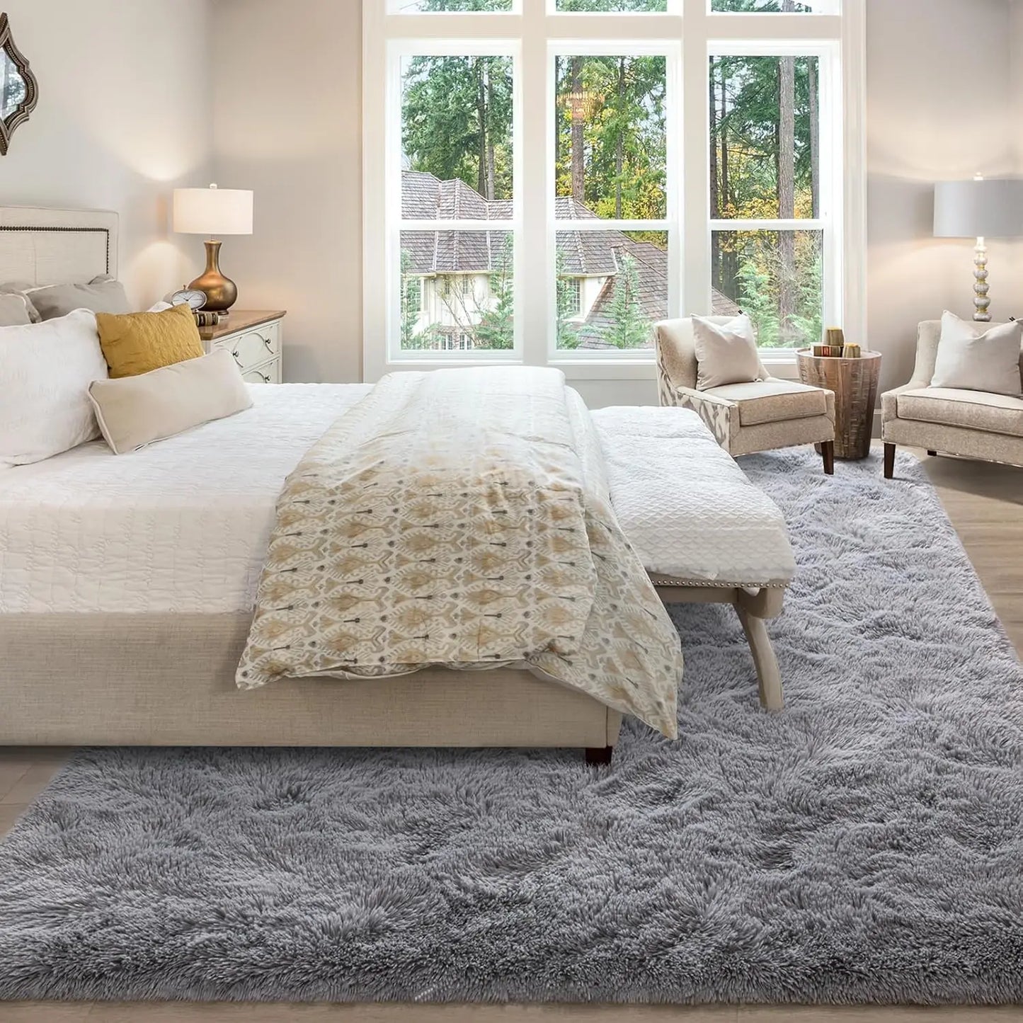 Soft Modern Indoor Shag Rug For Living Room And Bedroom