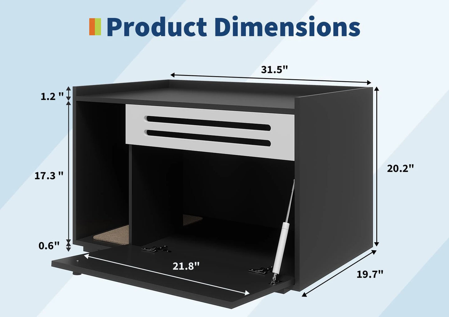 HiMISSCN Cat House End Table Litter Box Enclosure Furniture