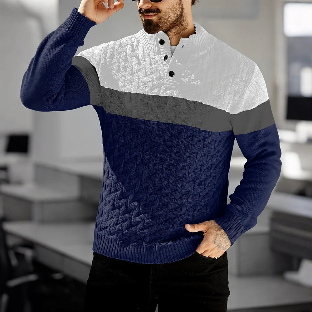 Men's Cable Knit Shawl Collar Pullover For Winter Casual