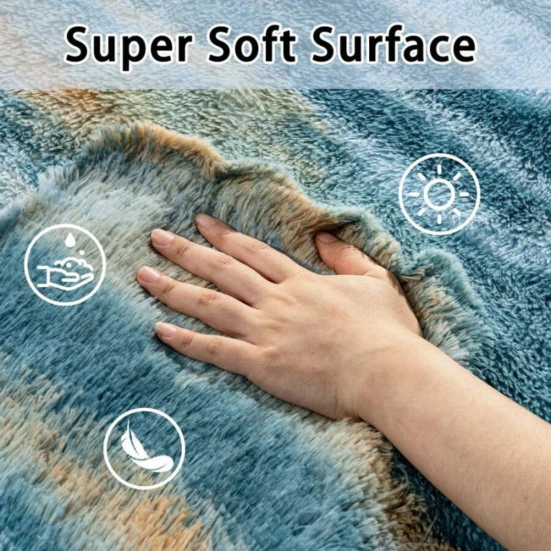 Indoor Soft Shag Plush Acrylic Rug For Bedroom Living Room