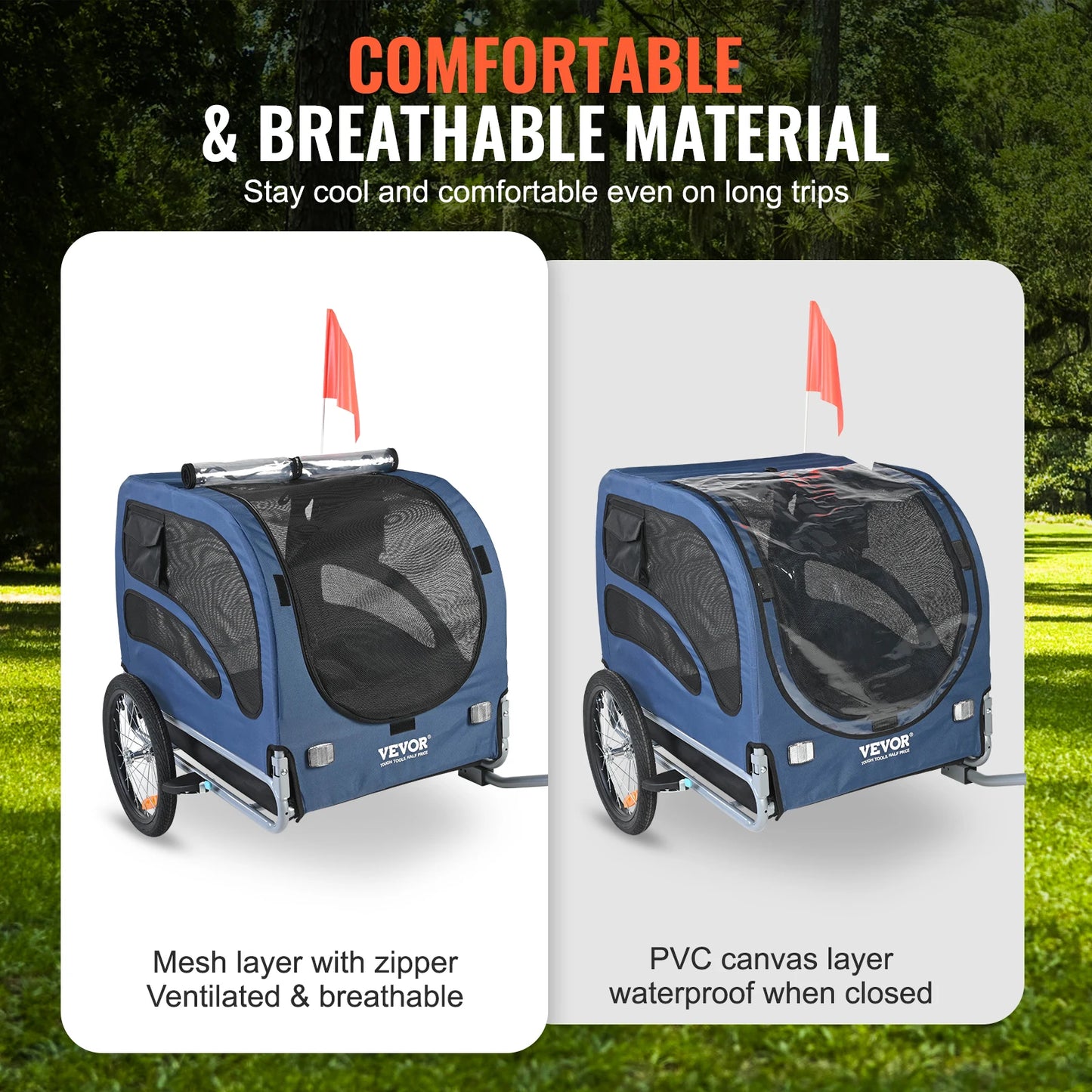 Dog Bike Trailer Carrier Collapsible for Travel