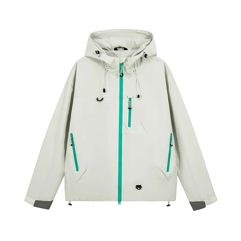 Unisex Waterproof Hiking Jacket Windbreaker Hooded Coat