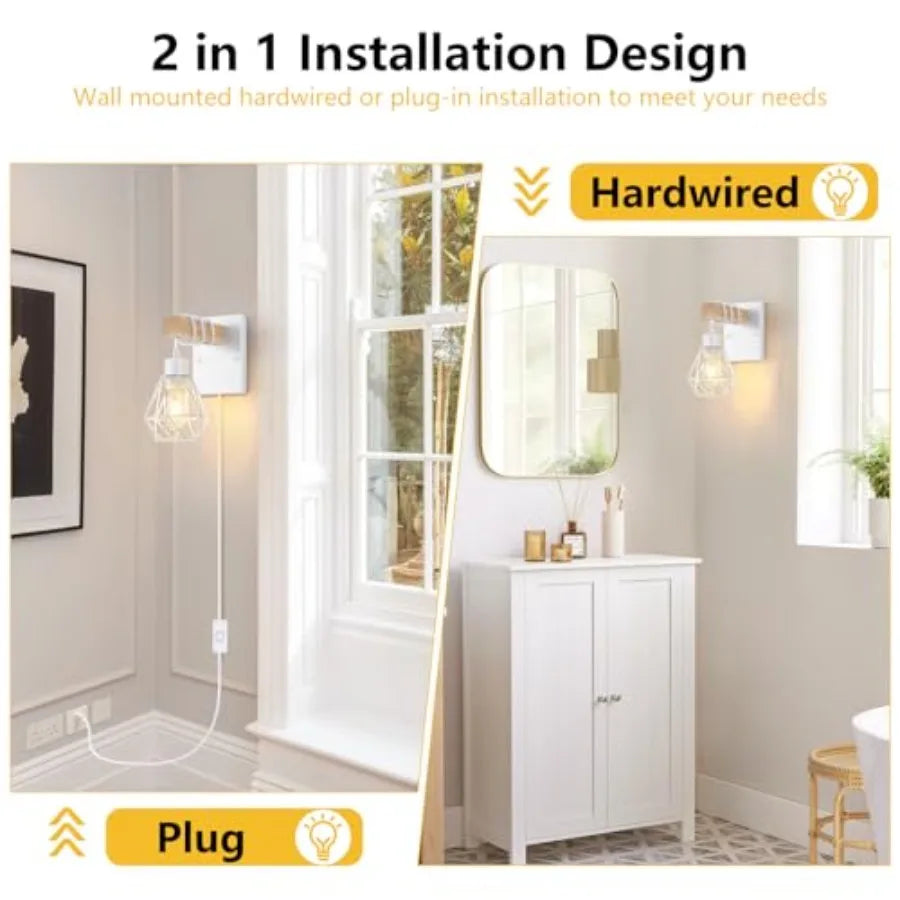 Plug In Wall Sconces Set Of Two Modern Wood Luminaires