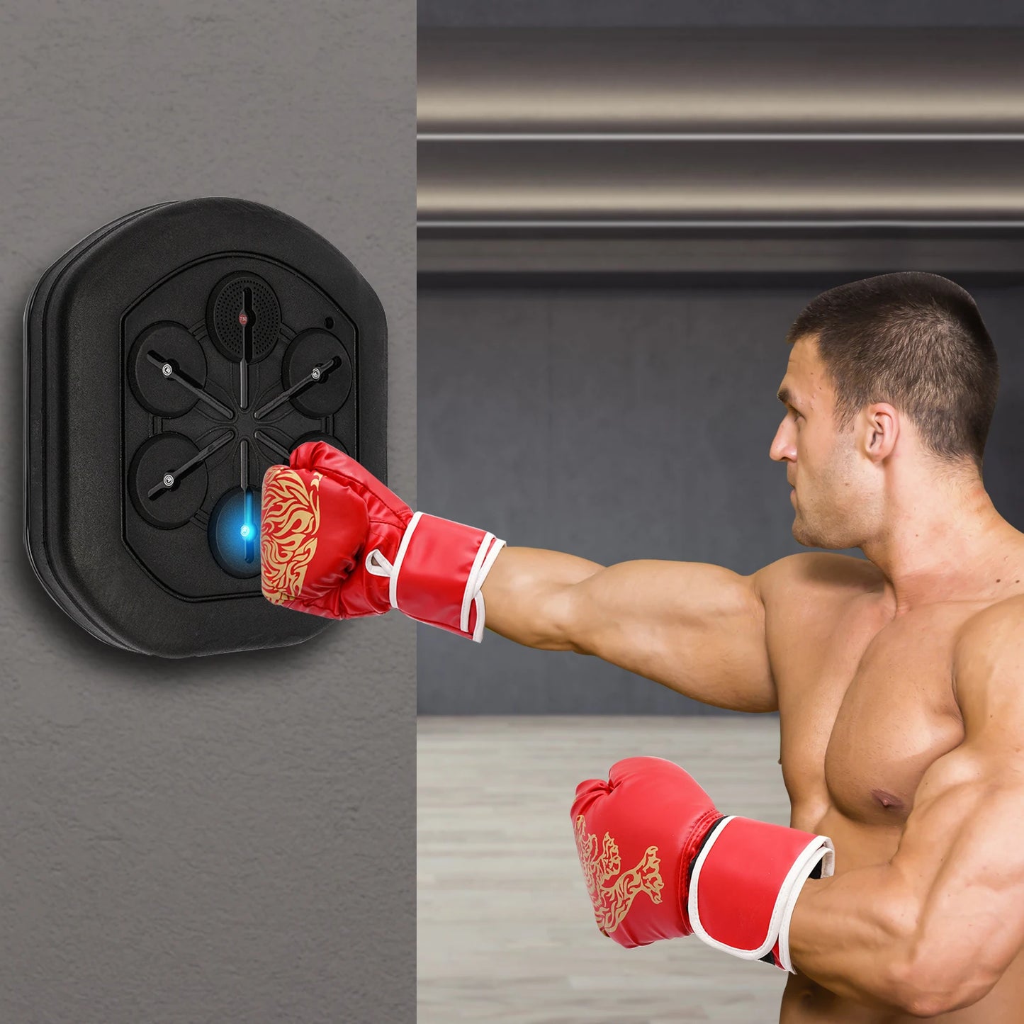 Music Boxing Machine Wall Mounted Led Light Boxing Equipment